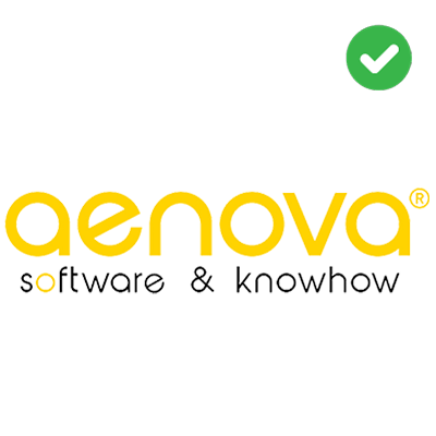 Aenova logo met vinkje